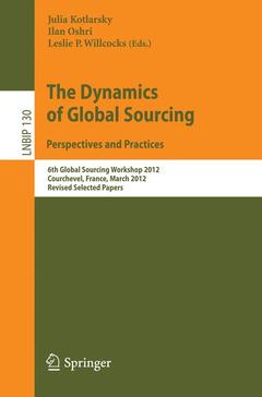 Cover of the book The Dynamics of Global Sourcing: Perspectives and Practices