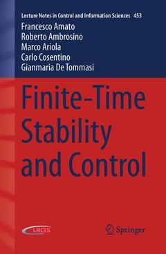 Couverture de l’ouvrage Finite-Time Stability and Control