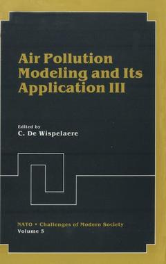 Couverture de l’ouvrage Air Pollution Modeling and Its Application III