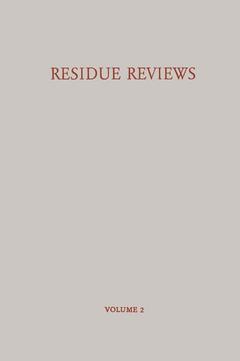Couverture de l’ouvrage Residue Reviews / Rückstands-Berichte