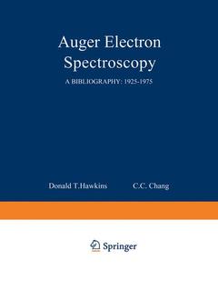 Couverture de l’ouvrage Auger Electron Spectroscopy