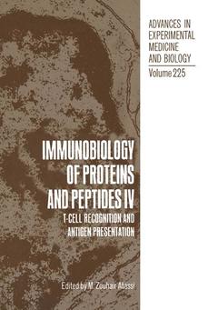 Couverture de l’ouvrage Immunobiology of Proteins and Peptides IV