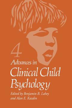 Couverture de l’ouvrage Advances in Clinical Child Psychology