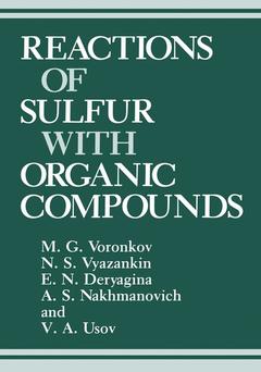 Couverture de l’ouvrage Reactions of Sulfur with Organic Compounds