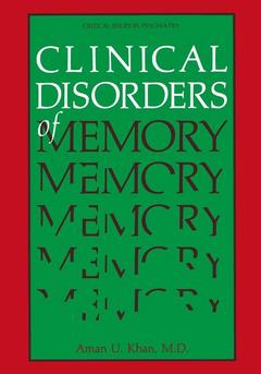 Couverture de l’ouvrage Clinical Disorders of Memory