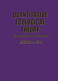 Couverture de l’ouvrage Quantitative Ecological Theory