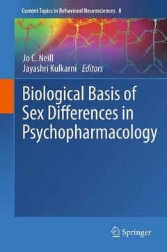 Couverture de l’ouvrage Biological Basis of Sex Differences in Psychopharmacology