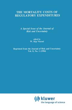 Cover of the book The Mortality Costs of Regulatory Expenditures