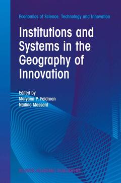 Couverture de l’ouvrage Institutions and Systems in the Geography of Innovation