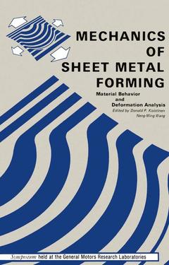 Couverture de l’ouvrage Mechanics of Sheet Metal Forming