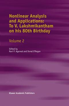 Couverture de l’ouvrage Nonlinear Analysis and Applications: To V. Lakshmikantham on his 80th Birthday