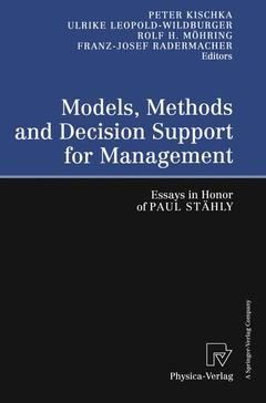 Couverture de l’ouvrage Models, Methods and Decision Support for Management