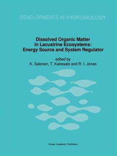 Couverture de l’ouvrage Dissolved Organic Matter in Lacustrine Ecosystems