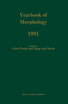 Couverture de l’ouvrage Yearbook of Morphology 1991