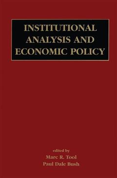 Couverture de l’ouvrage Institutional Analysis and Economic Policy