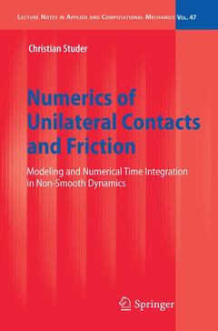 Couverture de l’ouvrage Numerics of Unilateral Contacts and Friction