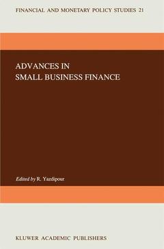 Couverture de l’ouvrage Advances in Small Business Finance