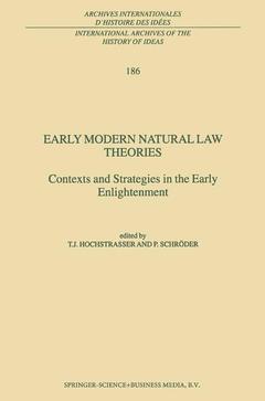 Couverture de l’ouvrage Early Modern Natural Law Theories