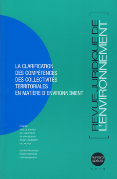 Couverture de l'ouvrage Revue Juridique de l'Environnement Hors-série 2013