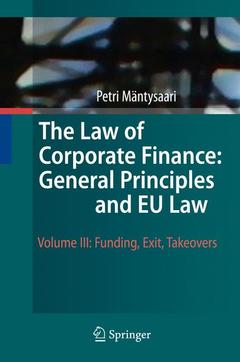 Couverture de l’ouvrage The Law of Corporate Finance: General Principles and EU Law