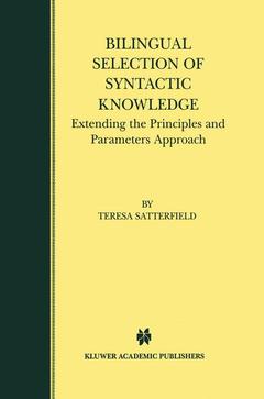 Couverture de l’ouvrage Bilingual Selection of Syntactic Knowledge