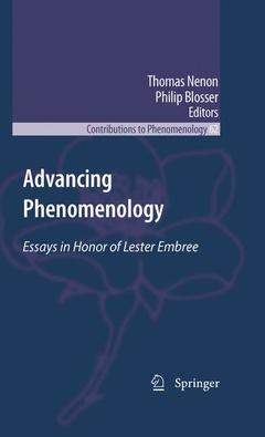 Couverture de l’ouvrage Advancing Phenomenology