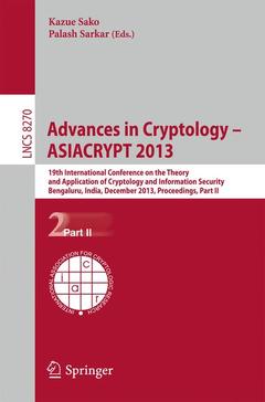 Couverture de l’ouvrage Advances in Cryptology -- ASIACRYPT 2013