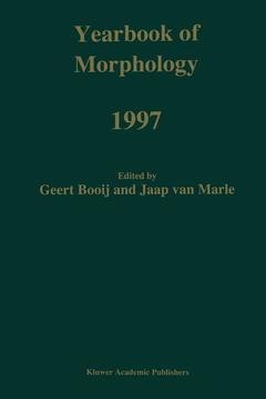 Couverture de l’ouvrage Yearbook of Morphology 1997