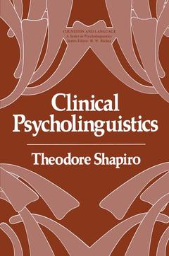 Couverture de l’ouvrage Clinical Psycholinguistics
