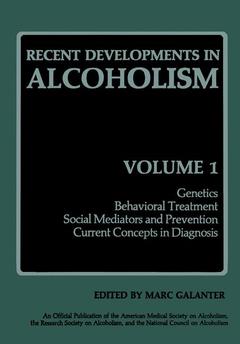 Cover of the book Recent Developments in Alcoholism