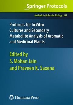 Couverture de l’ouvrage Protocols for In Vitro Cultures and Secondary Metabolite Analysis of Aromatic and Medicinal Plants