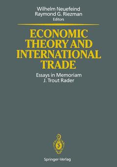 Couverture de l’ouvrage Economic Theory and International Trade