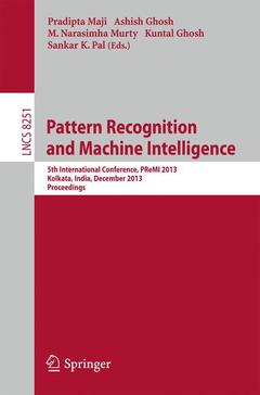 Cover of the book Pattern Recognition and Machine Intelligence
