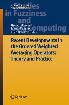 Cover of the book Recent Developments in the Ordered Weighted Averaging Operators: Theory and Practice