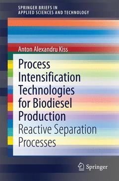 Couverture de l’ouvrage Process Intensification Technologies for Biodiesel Production