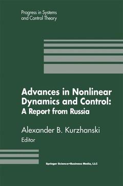 Couverture de l’ouvrage Advances in Nonlinear Dynamics and Control: A Report from Russia