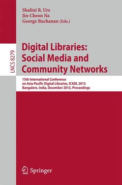 Couverture de l’ouvrage Digital Libraries: Social Media and Community Networks
