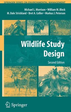 Couverture de l’ouvrage Wildlife Study Design