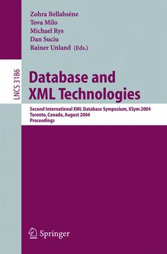 Couverture de l’ouvrage Database and XML Technologies
