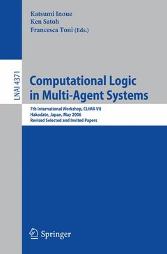 Couverture de l’ouvrage Computational Logic in Multi-Agent Systems