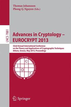 Couverture de l’ouvrage Advances in Cryptology – EUROCRYPT 2013