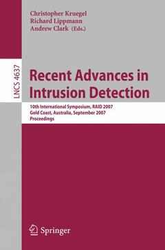 Couverture de l’ouvrage Recent Advances in Intrusion Detection