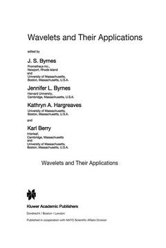 Couverture de l’ouvrage Wavelets and Their Applications