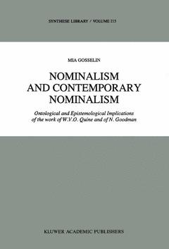 Couverture de l’ouvrage Nominalism and Contemporary Nominalism