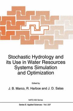 Couverture de l’ouvrage Stochastic Hydrology and its Use in Water Resources Systems Simulation and Optimization
