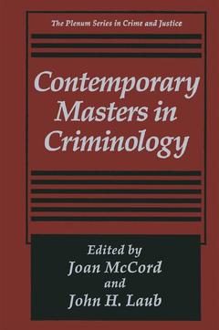 Couverture de l’ouvrage Contemporary Masters in Criminology