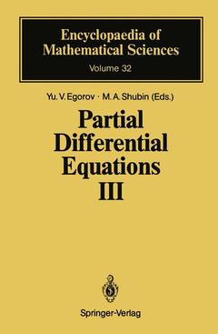 Couverture de l’ouvrage Partial Differential Equations III
