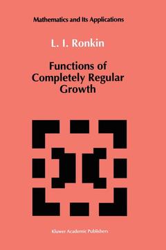Couverture de l’ouvrage Functions of Completely Regular Growth