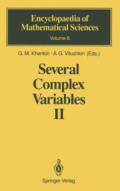Couverture de l’ouvrage Several Complex Variables II