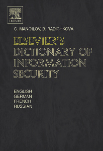 Cover of the book Elsevier's Dictionary of Information Security